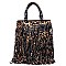 Leopard Print Fringe Tote