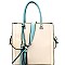 LD127-LP Tassel Accent 2 Tone Tall Tote