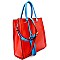 LD127-LP Tassel Accent 2 Tone Tall Tote