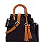 LD1361W-LP Tassel Accent Two-Tone Satchel Wallet SET