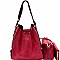 Zipper Accent 3 in 1 Hobo Wallet SET  MH-LD1441W