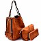 Zipper Accent 3 in 1 Hobo Wallet SET  MH-LD1441W