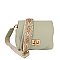 Bamboo Twist Lock Flap Crossbody Bag