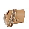 Bamboo Twist Lock Flap Crossbody Bag