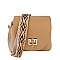 Bamboo Twist Lock Flap Crossbody Bag