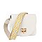 Bamboo Twist Lock Flap Crossbody Bag