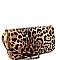 Double Zip-Around Leopard Print Wristlet Wallet