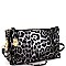 3-Compartment Leopard Print Push-Lock Cross Body