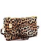 3-Compartment Leopard Print Push-Lock Cross Body