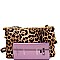 3-Compartment Leopard Print Push-Lock Cross Body