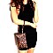 3-Compartment Leopard Print Push-Lock Cross Body