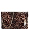Large Leopard Print Envelope Clutch Shoulder Bag
