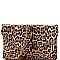 Large Leopard Print Envelope Clutch Shoulder Bag