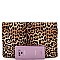 Large Leopard Print Envelope Clutch Shoulder Bag