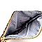 Fold-Over Tassel Accent Leopard Print Clutch Shoulder Bag