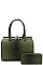 STYLISH CROCO PATTERN STRUCTURED DOCTOR BAG WITH MATCHING WALLET