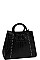 CROCO SKIN PATTERN STUDDED SATCHEL WITH LONG STRAP