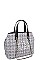 Smooth Fabric Classic Satchel Bag with Pearl Accent