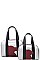 2 IN 1 BEAR PATCH BOSTON BAG SET WITH LONG STRAP