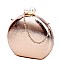 CUTE STRUCTURED DOUBLE PEARL CIRCLE CLUTCH WITH CHAIN