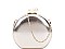 CUTE STRUCTURED DOUBLE PEARL CIRCLE CLUTCH WITH CHAIN