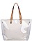 TRANSPARENT OUT LAYER SHOPPER WITH LONG STRAP