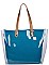 TRANSPARENT OUT LAYER SHOPPER WITH LONG STRAP