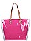 TRANSPARENT OUT LAYER SHOPPER WITH LONG STRAP