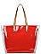 TRANSPARENT OUT LAYER SHOPPER WITH LONG STRAP