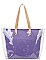TRANSPARENT OUT LAYER SHOPPER WITH LONG STRAP