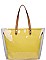 TRANSPARENT OUT LAYER SHOPPER WITH LONG STRAP