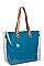 TRANSPARENT OUT LAYER SHOPPER WITH LONG STRAP