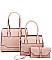 3 IN 1 TEXTURED SATCHEL BAGS AND CLUTCH SET