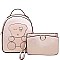 STUDDED BEAR PATCH BACKPACK CLUTCH SET