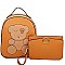 STUDDED BEAR PATCH BACKPACK CLUTCH SET