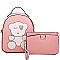 STUDDED BEAR PATCH BACKPACK CLUTCH SET