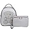 STUDDED BEAR PATCH BACKPACK CLUTCH SET