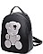 STUDDED BEAR PATCH BACKPACK CLUTCH SET