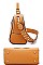 2 IN 1 CUTE BEAR PATCH AND STUDDED SATCHEL WITH CLUTCH SET