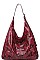GLOSSY PYTHON PATTERN HOBO BAG