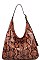 GLOSSY PYTHON PATTERN HOBO BAG