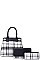 3IN1 MODERN CHECK SATCHEL BAG CLUTCH AND WALLET SET