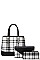 3IN1 HOT TRENDY CHECK SATCHEL BAG CLUTCH AND WALLET SET