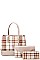 3IN1 HOT TRENDY CHECK SATCHEL BAG CLUTCH AND WALLET SET