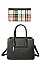 3IN1 HOT TRENDY CHECK SATCHEL BAG CLUTCH AND WALLET SET