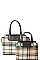 2 IN 1 CHECK SATCHEL SET WITH LONG STRAP