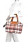 2 IN 1 CHECK SATCHEL SET WITH LONG STRAP