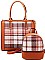 2 IN 1 CHECK FRONT TOTE AND BACKPACK SET