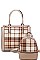 2 IN 1 CHECK FRONT TOTE AND BACKPACK SET