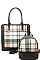 2 IN 1 CHECK FRONT TOTE AND BACKPACK SET